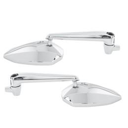 Rétroviseurs Highway Hawk "New Way of Classic" chrome avec "E-Mark" universel - H91-927 - 2