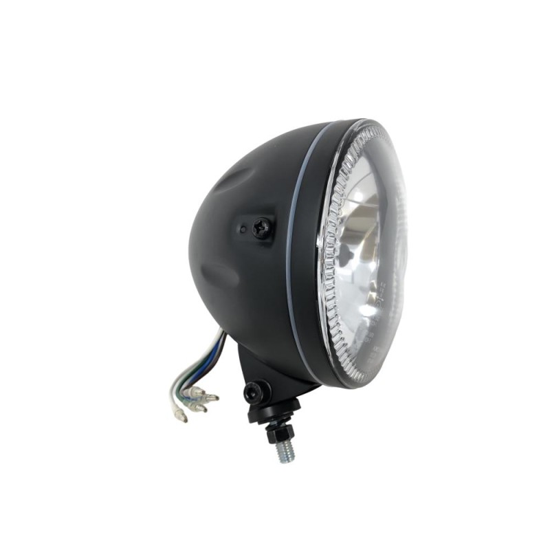 Phare avant Highway Hawk "Led-Ring" noir avec E-Mark - 145 mm (5 3/4'') - H68-0350 - 1