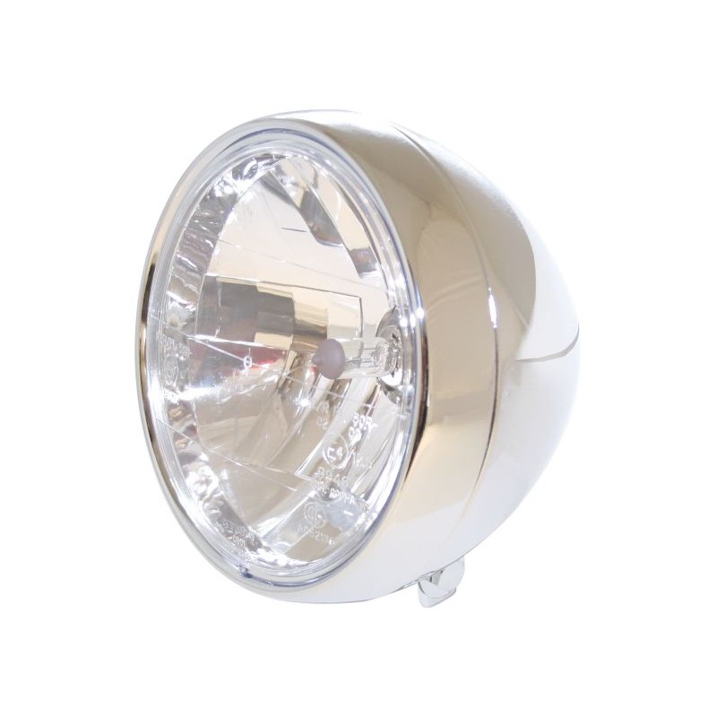 Phare avant Highway Hawk "Clear" chrome - 190 mm - H223-054 - 1