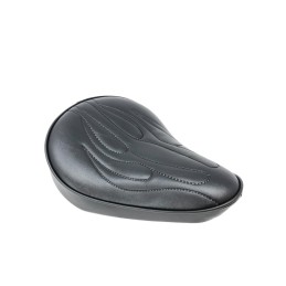 Selle solo Highway Hawk universelle "Bobber Style" noir avec flammes - H53-183 - 2