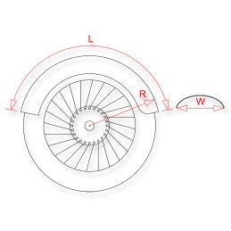 Garde-boue arrière universel 160 mm en acier pour pneus 15" à 17" - MB09-9160 - 2