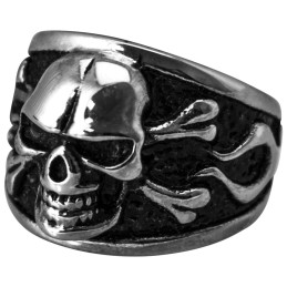 Bague ACIER - Flaming Head Skull - 2 - BA145