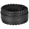 Bracelet de Force en cuir noir tressé - 1 boucle - 1 - WB88