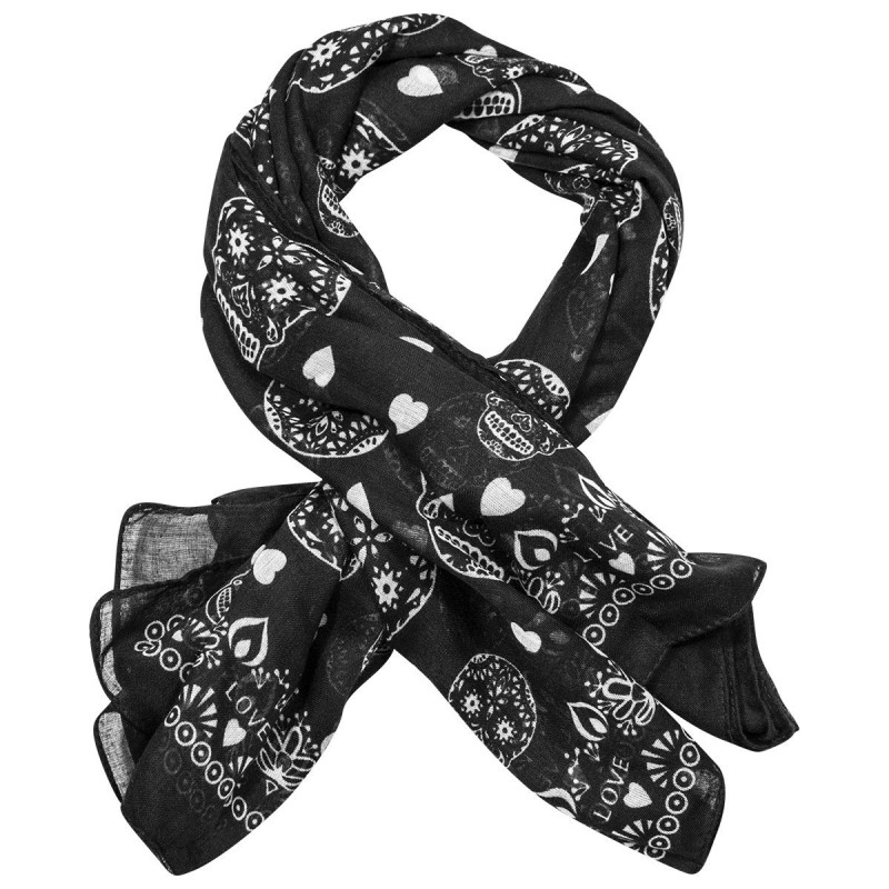 Foulard tête de mort - Mexican Heart - 1 - ARF159