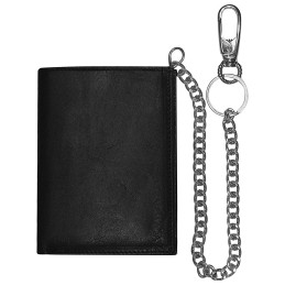 Portefeuille en cuir noir avec chaîne - Classic - 1 - PTF167