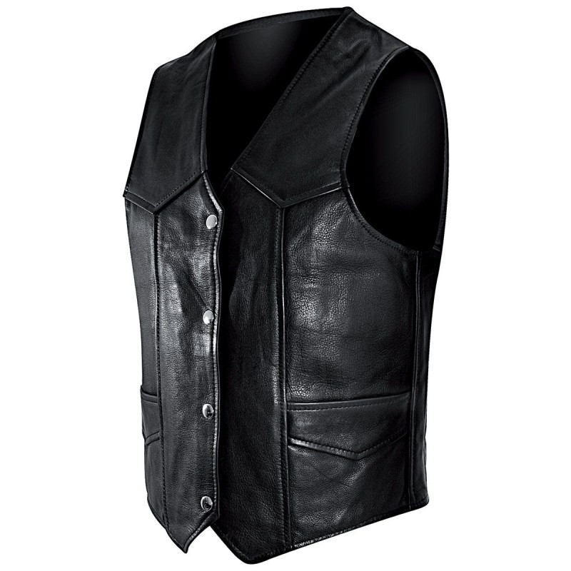 Gilet en cuir homme - Plain Waistcoat - 1 - PLS18