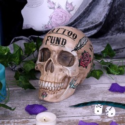 Crâne tirelire DARK DÉCO - Tattoo Natural Skull - 7 - NE544