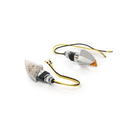 Clignotants LED Highway Hawk "Shark" chromés (2pcs) - H68-9290 - 2