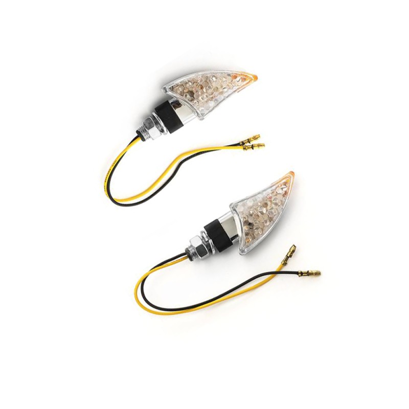 Clignotants LED Highway Hawk "Shark" chromés (2pcs) - H68-9290 - 1