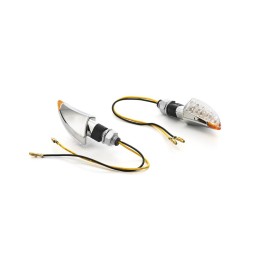 Clignotants LED Highway Hawk "Shark" chromés (2pcs) - H68-9290 - 3