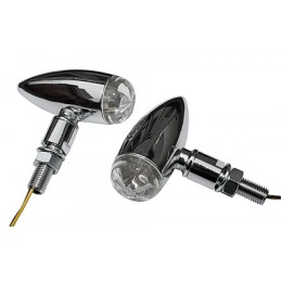 Clignotants LED Highsider "Micro-Bullet" chromés (2pcs) - HH203-118 - 1