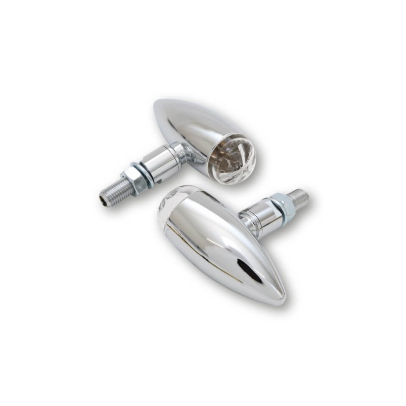 Clignotants LED Highsider "Micro-Bullet" chromés (2pcs) - HH203-118 - 2