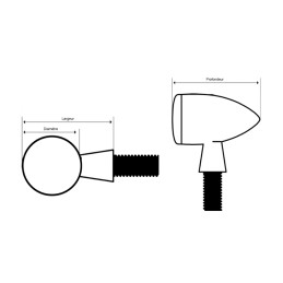 Clignotants LED Highsider "Micro-Bullet" chromés (2pcs) - HH203-118 - 3