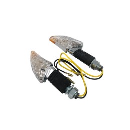 Clignotants LED Highway Hawk "Shark" chromés (2pcs) - H68-9291 - 2