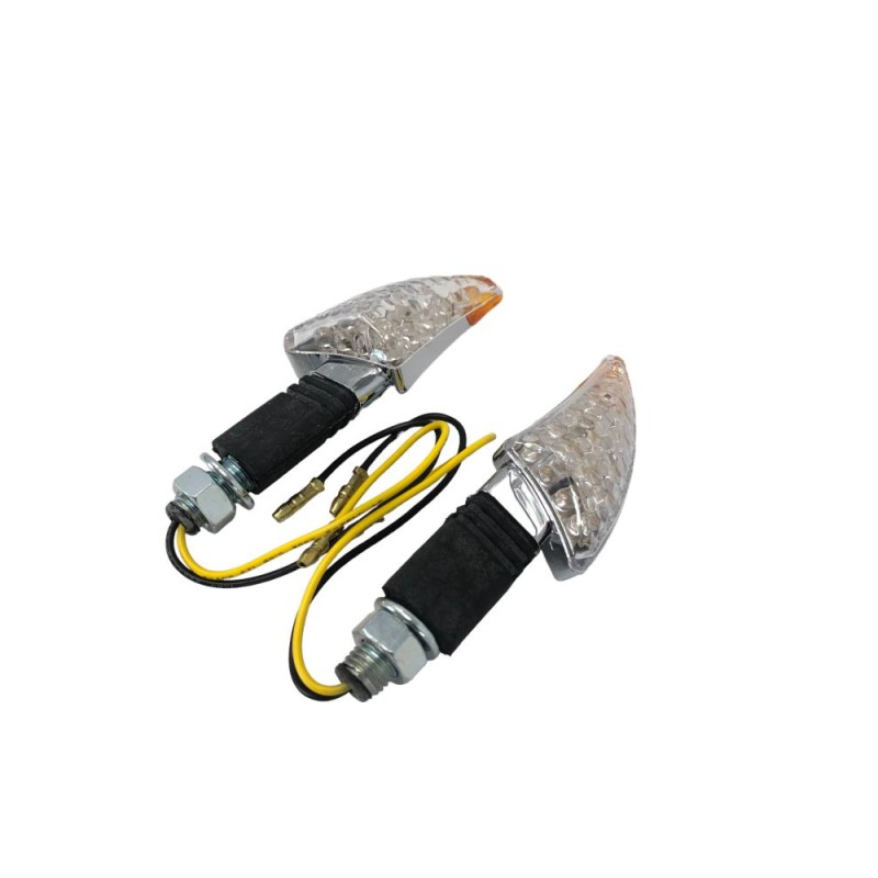 Clignotants LED Highway Hawk "Shark" chromés (2pcs) - H68-9291 - 1