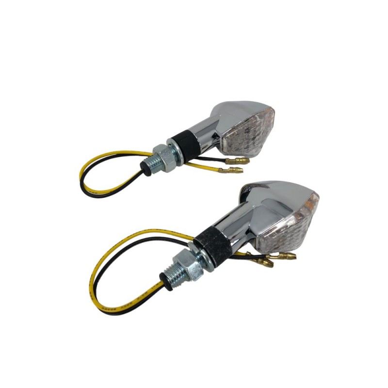 Clignotants LED Highway Hawk "Hexagone" chromés (2pcs) - H68-9270 - 1