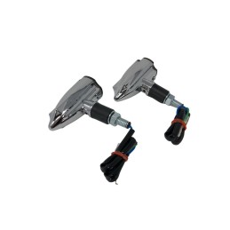 Clignotants LED Highway Hawk "Stream" chromés (2pcs) - H68-676 - 3