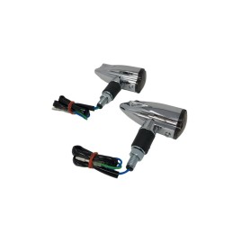 Clignotants LED Highway Hawk "Stream" chromés (2pcs) - H68-676 - 2