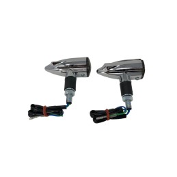 Clignotants LED Highway Hawk "Stream" chromés (2pcs) - H68-676 - 4