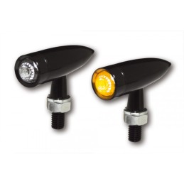 Clignotants LED Highsider "Mono Bullet Long" noirs (2pcs) - HH203-217 - 2