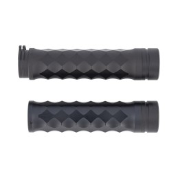 Poignées Highway Hawk "Diamonds black" pour guidon 25 mm - 1" - Tirage câble - H45-1210B - 4